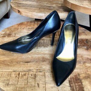Ralph Lauren Black Leather 'Sarina' Stiletto Heels ~ Size 5.5